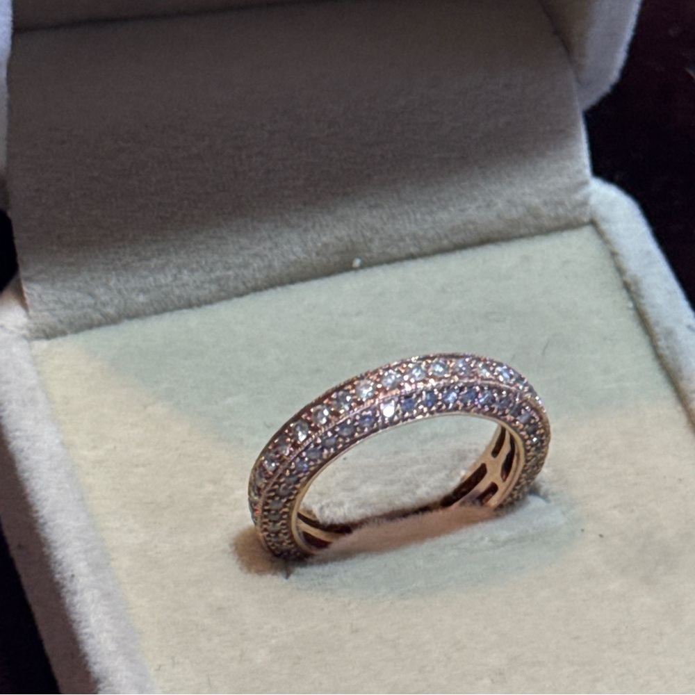 Vintage 14K Gold Diamond Pavé Band Ring, Approx. 1.00 ct, Size 5
